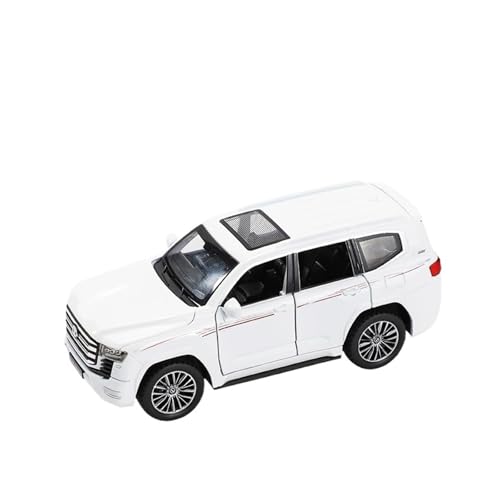 WJXNNON Für Toyota Land Cruiser SUV, Miniatur-Druckgussmodell, Sound & Licht, Türen Für Öffnen, Sammlung, Geschenk, 1/32(White) von WJXNNON