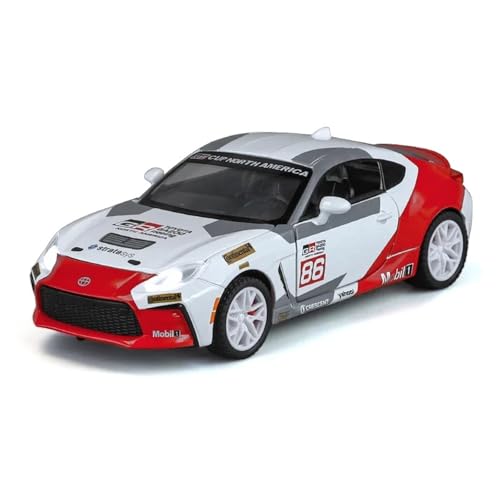 WJXNNON Für Toyota Legierung Sport Auto Modell Druck Druck Metall Racing Auto Fahrzeuge Modell Sound Und Licht Spielzeug Geschenk 1/32(White) von WJXNNON