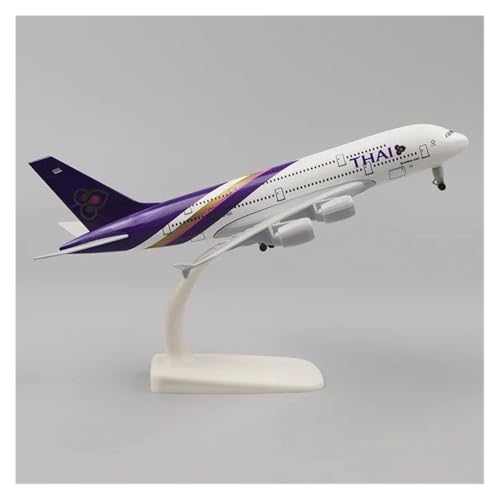 WJXNNON ﻿Für UK Air British Airways Airbus 380 A380 Airlines Flugzeug Modell Druckguss Flugzeug Modell Spielzeug 20 cm(A380 Thai) von WJXNNON