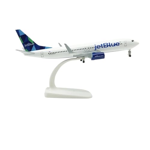 WJXNNON Für Uns Southwest B737, Metall-Nachbildung, Legierungsmaterial Mit Fahrwerksrädern, Ornament, Flugzeugmodell, 20 cm, 1:400(American JetBlue) von WJXNNON