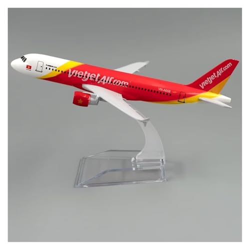 WJXNNON Für Viet Jet Air Vietnam Airlines A320 Airbus Flugzeug Metalldruckguss Modell Kindergeschenk 16 cm von WJXNNON