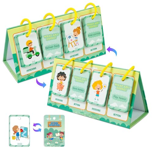 WJnflQN Action -Wörter Flash -Karten, Flash -Karten für Action Cognition - Kid's English Learning Cards | Sicheres und geruchloses Frühes Bildungsspielzeug für Weihnachten, Kindertag, Geburtstag und von WJnflQN