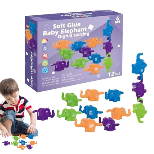 WJnflQN Alphabet-Elefantenspielzeug, Alphabet-Puzzle-Spielzeug | Feinmotorik passendes Alphabet-Spielzeug – frühes Lernspielzeug in Leopardenform für Schule, Reisen, von WJnflQN