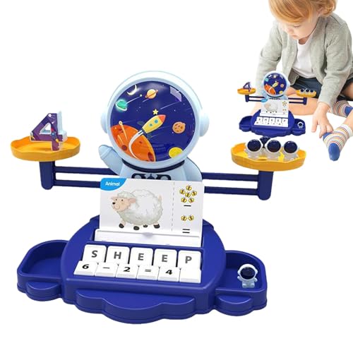 WJnflQN Astronaut Balance Counting Toys, Math Balance Scale für Kinder - Frühes Lernen Balance Games,Spielzeug für Bildungszählungen, frühkindliches Entwicklungsspielzeug für Zuhause, Schule, von WJnflQN