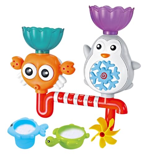 WJnflQN Badespielzeug für Kinder,Badewannenspielzeug für Kinder - Wandsaug-Badespielzeug mit Wissenschaftsmotiv,Sensorische pädagogische Rohre und Röhren für Badespaß, sicheres Spielzeug mit von WJnflQN