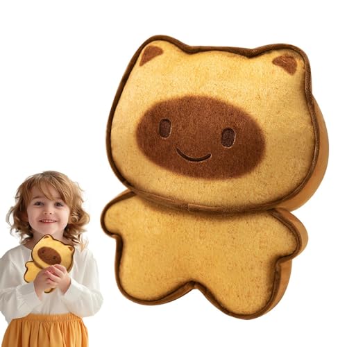 WJnflQN Brotgefüllte Tier, Essen ausgestopftes Tier | Simulation Toast Cat Capybara Plüschspielzeug - Home Decor Schöne gefüllte Puppenanhänger, entzückendes Kissen für Bettsofa von WJnflQN