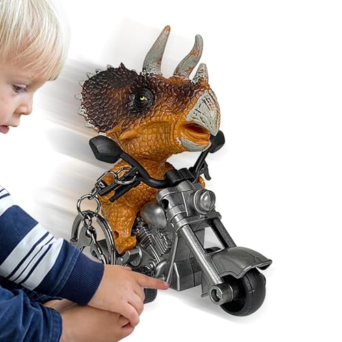 WJnflQN Dinosaurier-Motorradspielzeug, kreativer Autoschlüsselanhänger | Kreatives Dinosaurierspielzeug in Motorradform – sicherer Autoschlüsselanhänger für und Mädchen von WJnflQN