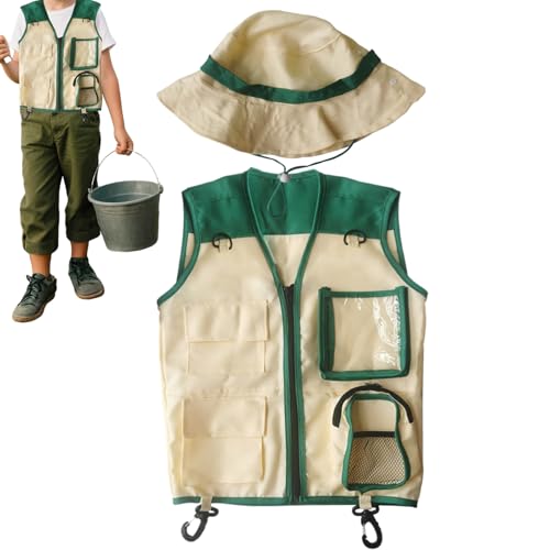WJnflQN Entdecker Weste Für Kinder - Dschungel Party Kostüm,Pädagogisches Weste und Set für Kinder zum Entdecken und Lernen für Dschungel Garten Picknick Klassenzimmer Zoo Wandern WJnflQN Entdecker Weste Für Kinder - Dschungel Party Kostüm,Pädagogisches Weste und Set für Kinder zum Entdecken und Lernen für Dschungel Garten Picknick Klassenzimmer Zoo Wandern von WJnflQN
