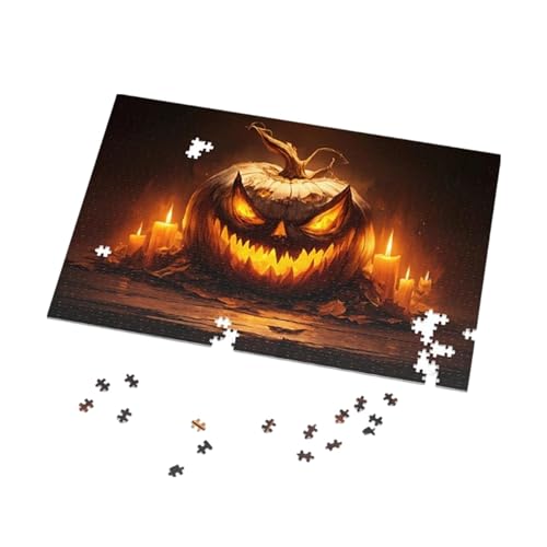WJnflQN Halloween-Puzzle,-Puzzle | Gruseliges -Puzzle - -Puzzle-Herausforderung, Papierpuzzle, Festival-Heimdekoration, Laternen-Urlaubspuzzle für Spieleabende und Partyzubehör von WJnflQN
