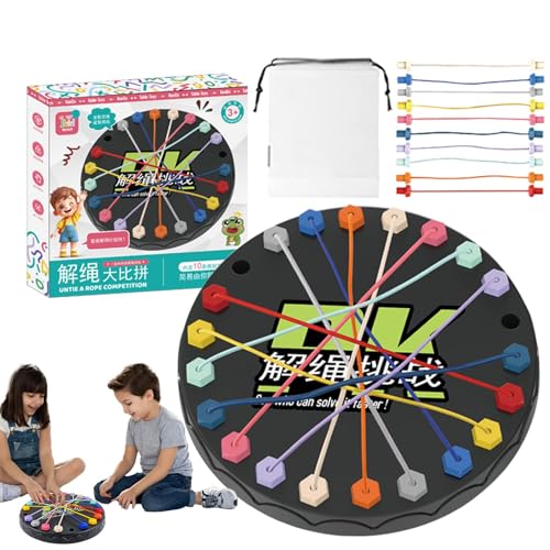 WJnflQN Knoten Seil entwirren Spiel, Seilpuzzlespiel - Strategie Lösung von Tischspielzeug | Seilknoten entwirren Puzzle sortieren Brettspiel Brain Teaser Fine Motor Skills Spielzeug für Kinder von WJnflQN