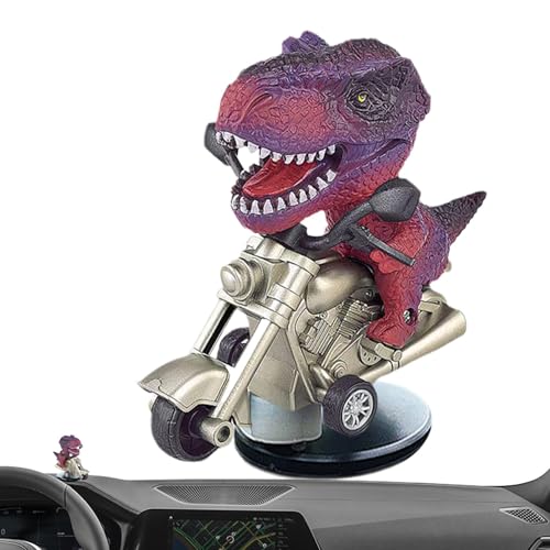 WJnflQN Tyrannosaurus Rex Autodekoration, Auto Armaturenbrett T-Rex Ornament | Treibender Dinosaurier auf Motorrad Figur,Kreative T-Rex-Dinosaurier-Dekoration, neuartige Dinosaurier-auf-Motorrad-Figur von WJnflQN