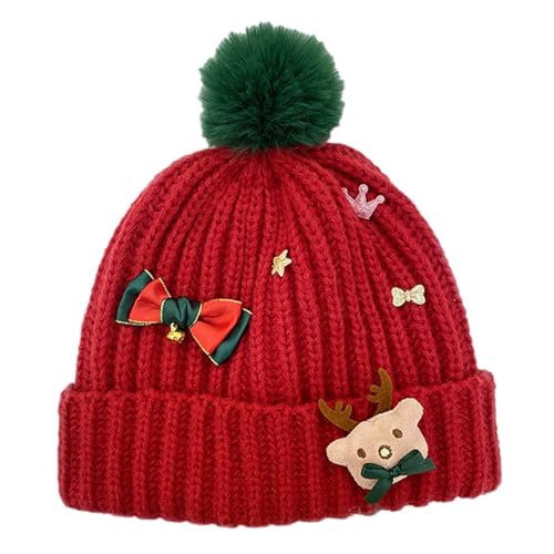 WJnflQN Weihnachtsmützen für Erwachsene, Weihnachtsmütze, Gestrickte warme Weihnachtsmützen, Winterstrickmütze, Wollmütze, Weihnachtsmütze für Neujahrspartys von WJnflQN