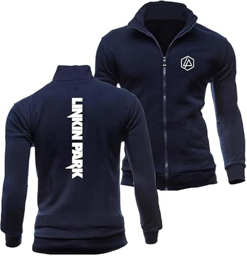 WKAIXUAN Herren Frühling Herbst Sweatshirt Linkin Park Full Zip Sport Style Jacke Langarm leichtes Sweatshirt keine Kapuze bedruckte Jacke Frühling und Herbst Outwear Geschenk von WKAIXUAN