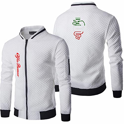 WKAIXUAN Herren Full Zip Jacken Pullover für Al.fa Ro.meo Stehkragen Sweatshirts Leichte Strickjacke Casual Komfortable Oberbekleidung Mäntel Tops von WKAIXUAN