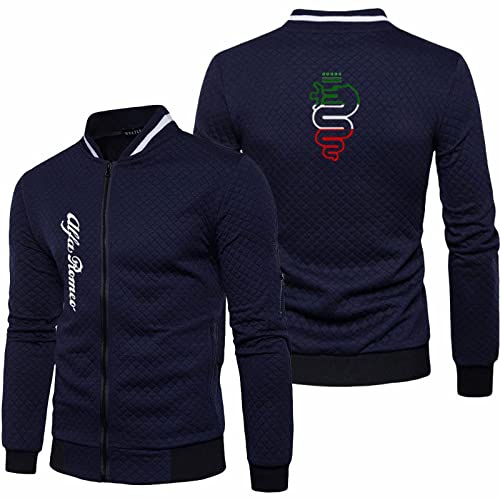 WKAIXUAN Herren Full Zip Jacken Pullover für Al.fa Ro.meo Stehkragen Sweatshirts Leichte Strickjacke Casual Komfortable Oberbekleidung Mäntel Tops von WKAIXUAN