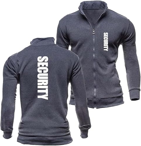 WKAIXUAN Herren Komfort Sicherheit Sweatshirt Lange Ärmel Gym Wear Frühling Frühling Zip Jacke Plain Nein Kapuzen Jacke Sport Bedruckte Jacke Mit Taschen Geschenk von WKAIXUAN