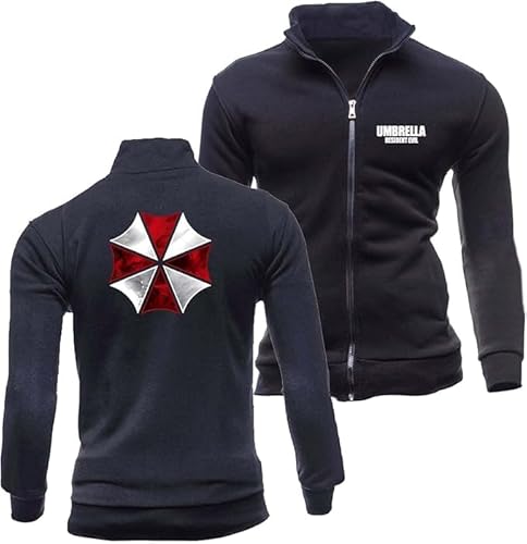 WKAIXUAN Herren Leichtes Sweatshirt Frühling/Sommer Sportjacke ohne Kapuze Sportjacke mit langen Ärmeln Sportbekleidung mit bedrucktem Reißverschluss Oberbekleidung (mit Tasche) Geschenk von WKAIXUAN