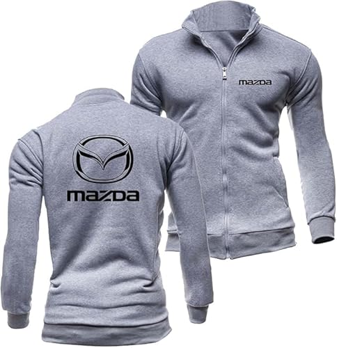 WKAIXUAN Herren Sweatshirt Mazda Streetwear Active Printed Jacket Top Zip Hoodless Jacket Spring Spring Plain with Pockets Jacket Gift von WKAIXUAN