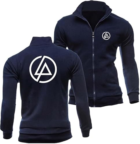 WKAIXUAN Linkin Park Männer gedruckt Sweatshirt Frühling Frühling lässige Jacke lange Ärmel Jacke Top Hoodless Plain Sweatshirt mit Taschen Full Zip Sweat Jacke Geschenk von WKAIXUAN