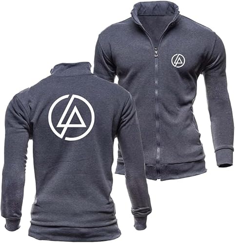 WKAIXUAN Linkin Park Männer gedruckt Sweatshirt Frühling Frühling lässige Jacke lange Ärmel Jacke Top Hoodless Plain Sweatshirt mit Taschen Full Zip Sweat Jacke Geschenk von WKAIXUAN