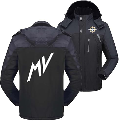 WKAIXUAN Männer Abnehmbare Kapuze Skijacke für MV Drucken Windbreaker Patchwork Outwear Tops Sherpa gefüttert Parka Full Zipper Coat Comfy Wandern Ski Anzüge Geschenk von WKAIXUAN