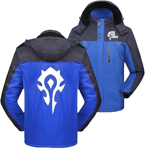 WKAIXUAN Seroni Herren Skijacken für Die Horde Bequeme Patchwork Mäntel Durchgehender Reißverschluss Windbreaker Abnehmbare Kapuze Parka Berg Grafik Skianzüge Plus Samt Oberbekleidung Geschenk von WKAIXUAN