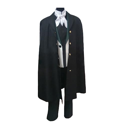 WKDTWCOS Anime Bungo Stray Dogs Edgar Allan Poe Cosplay Kostüm Uniform Halloween Party Outfit Mantel für Herren (L) von WKDTWCOS