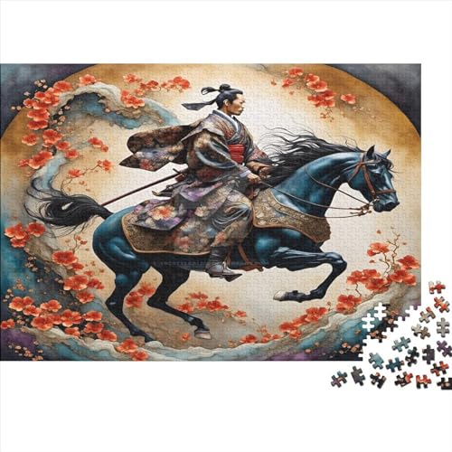 1000 Teile Japanisches Samurai-Puzzle für Erwachsene und Kinder, kreatives rechteckiges Puzzle, Holzpuzzle, lustiges Lernspielzeug, 1000 Teile (75 x 50 cm) von WKMoney