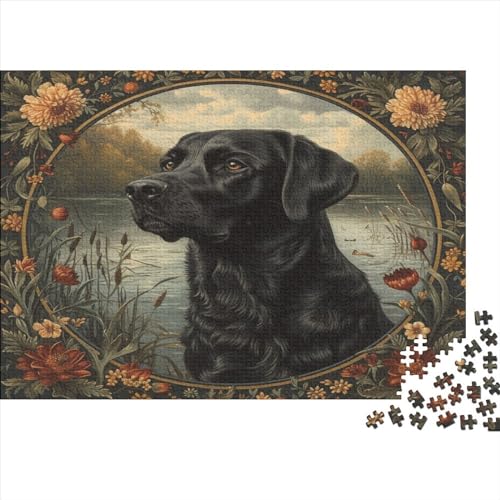 1000 Teile Puzzle Art Labrador Puzzles für Erwachsene Holzbrettpuzzles Anspruchsvolles Spiel 1000 Teile (75 x 50 cm) von WKMoney