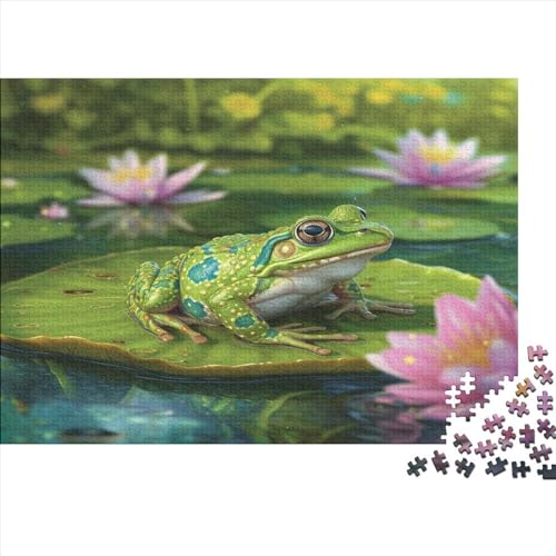 1000 Teile Puzzle Frosch Lotus für Erwachsene Kinder Holzpuzzle Lernspielzeug 1000 Teile (75x50cm) von WKMoney