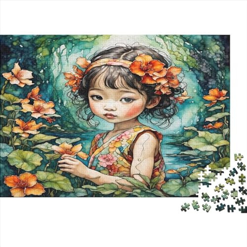 1000 Teile Puzzle Japanisches Mädchen Puzzles für Erwachsene Holzbrettpuzzles Anspruchsvolles Spiel 1000 Teile (75x50cm) von WKMoney