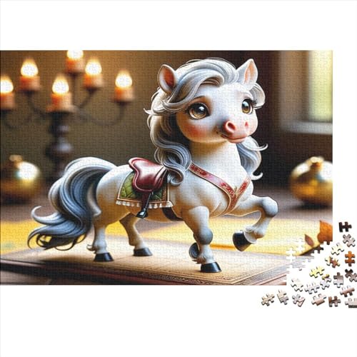 1000 Teile Puzzle Junges Pferd für Erwachsene Kinder Holzpuzzle Lernspielzeug 1000 Teile (75x50cm) von WKMoney