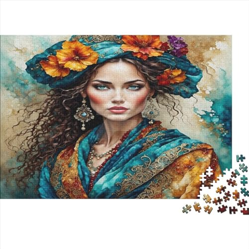 1000 Teile Puzzle für Erwachsene Schönes Mädchen Puzzles 1000 Teile Holzbrettpuzzle - Entspannungspuzzlespiele - Denksportaufgabe 1000 Teile (75x50cm) von WKMoney