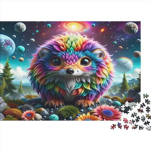 1000 Teile Puzzle mit bunten Tieren, kreative rechteckige Puzzles für Erwachsene und Kinder, große Puzzles für Familien-Lernspiel 1000 Teile (75 x 50 cm) von WKMoney