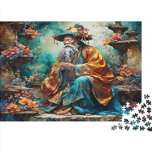 1000 Teile chinesisches altes Gelehrten-Puzzle für Erwachsene und Kinder, kreatives rechteckiges Puzzle, Holzpuzzle, lustiges Lernspielzeug, 1000 Teile (75 x 50 cm) von WKMoney