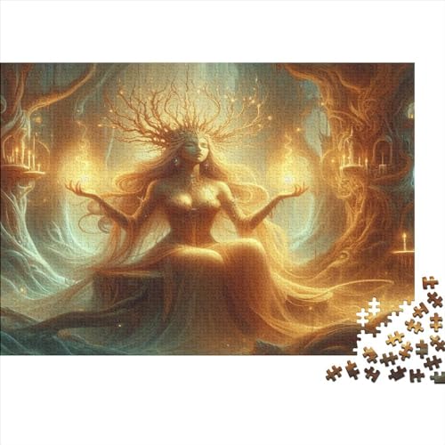 1000 Teile kreative Puzzles, goldenes Mädchen, rechteckiges Puzzle, Lernspielzeug, Geschenk für Kinder und Erwachsene, 1000 Teile (75 x 50 cm) von WKMoney