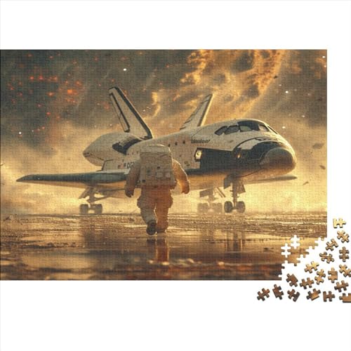 1000 Teile kreative Puzzles Goldener Astronaut Puzzles rechteckiges Puzzle Lernspielzeug Geschenk für Kinder Erwachsene 1000 Stück (75 x 50 cm) von WKMoney