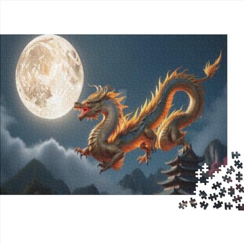 1000 Teile kreatives Puzzle, chinesischer Drache, rechteckiges Puzzle, Lernspielzeug, Geschenk für Kinder und Erwachsene, 1000 Teile (75 x 50 cm) von WKMoney