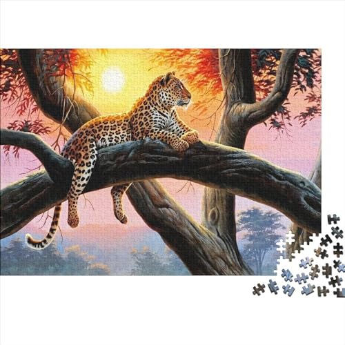 1000-teiliges Holzpuzzle, Leopardo-Puzzle, Heimwanddekoration, Lernspielzeug, Geschenk für Familienspiel, 1000 Stück (75 x 50 cm) von WKMoney