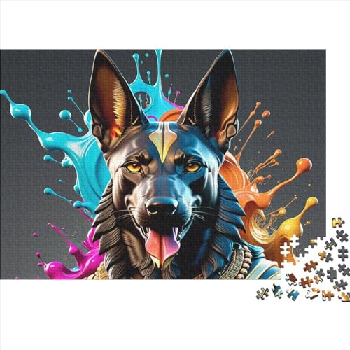 1000-teiliges Holzpuzzle, Tierhund-Puzzle, kreatives rechteckiges Puzzle, Geschenk für Familienspiel, Freunde, 1000 Stück (75 x 50 cm) von WKMoney