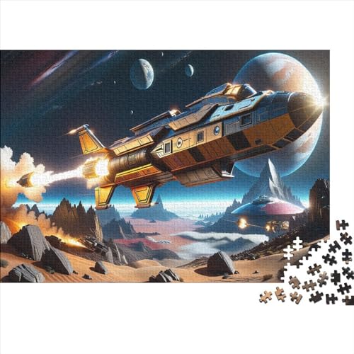 1000-teiliges Puzzle, Raumschiff-Puzzle für Erwachsene, Holzpuzzle, Lernspiel für Erwachsene, Kind, 1000 Teile (75 x 50 cm) von WKMoney