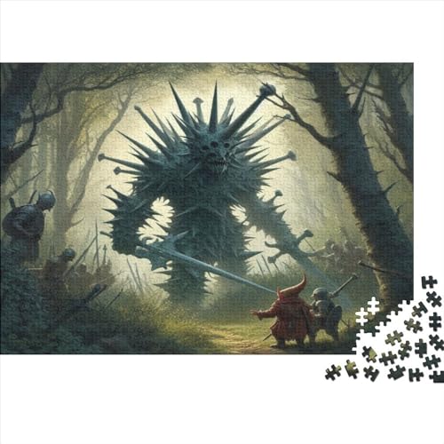 1000-teiliges Puzzle „Battle Knight“ für Erwachsene und Kinder, Holzpuzzle, Lernspielzeug, 1000 Teile (75 x 50 cm) von WKMoney