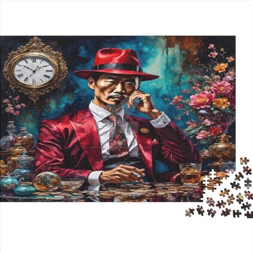 1000-teiliges Puzzle für Erwachsene, chinesisches Mafia-Puzzle, kreatives rechteckiges Holzpuzzle, Geschenk für Freunde und Familie, 1000 Teile (75 x 50 cm) von WKMoney