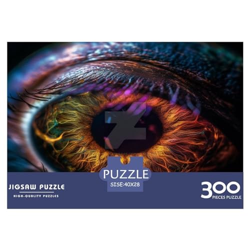 300-teiliges Puzzle für Erwachsene, Drachenaugen-Puzzle, 300-teiliges Holzbrett-Puzzle, Entspannungs-Puzzlespiele, Denksport-Puzzle, 300 Teile (40 x 28 cm) von WKMoney