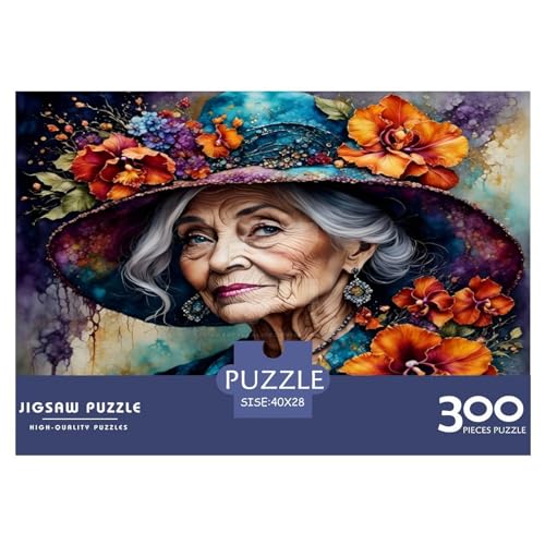 300-teiliges Puzzle für Erwachsene, Kunst-Oma-Puzzle, kreatives rechteckiges Holzpuzzle, Geschenk für Freunde und Familie, 300 Stück (40 x 28 cm) von WKMoney