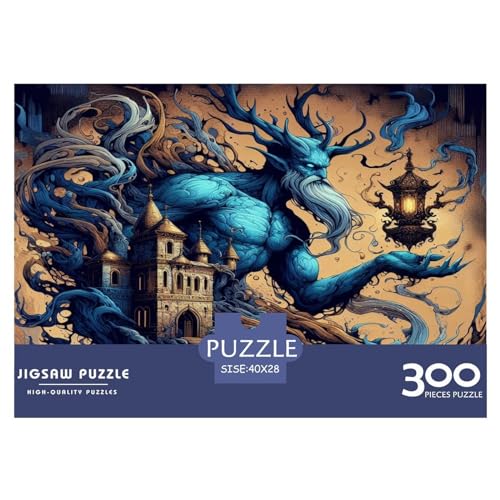 300-teiliges Puzzle für Erwachsene, Poseidon-Puzzle, 300-teiliges Holzbrett-Puzzle, Entspannungs-Puzzlespiele, Denksport-Puzzle, 300 Teile (40 x 28 cm) von WKMoney