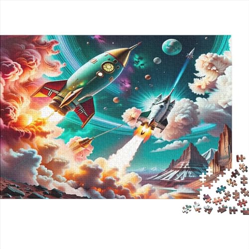 300-teiliges Puzzle für Erwachsene, Raumschiff-Puzzle-Sets für Familien, Holzpuzzles, Brain Challenge-Puzzle, 300 Teile (40 x 28 cm) von WKMoney