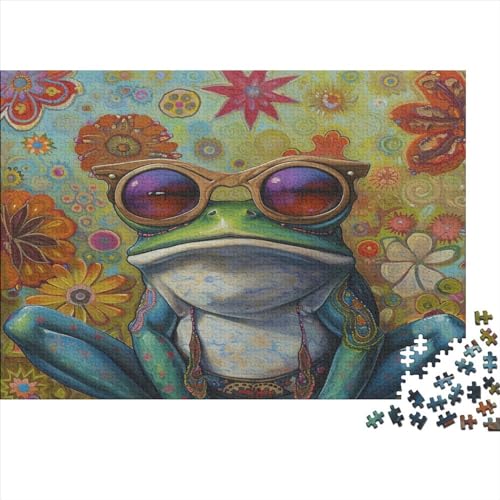 Art Frog Puzzle für Erwachsene, 300 Teile, klassisches Puzzle, Holzpuzzle, Wandkunst, einzigartiges Spielzeug, Geschenk, 300 Stück (40 x 28 cm) von WKMoney