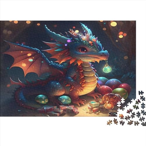 Baby-Drachen-Puzzle, 1000 Teile, kreatives rechteckiges großes Familienpuzzlespiel, Kunstwerk für Erwachsene und Teenager, 1000 Teile (75 x 50 cm) von WKMoney