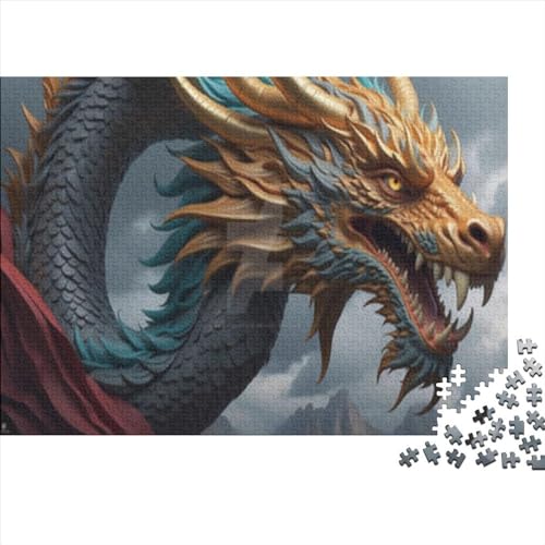 Chinesisches Drachen-Puzzle, 1000 Teile, für Erwachsene, Puzzle für Erwachsene, 1000 Teile, Lernspiele, 1000 Teile (75 x 50 cm) von WKMoney